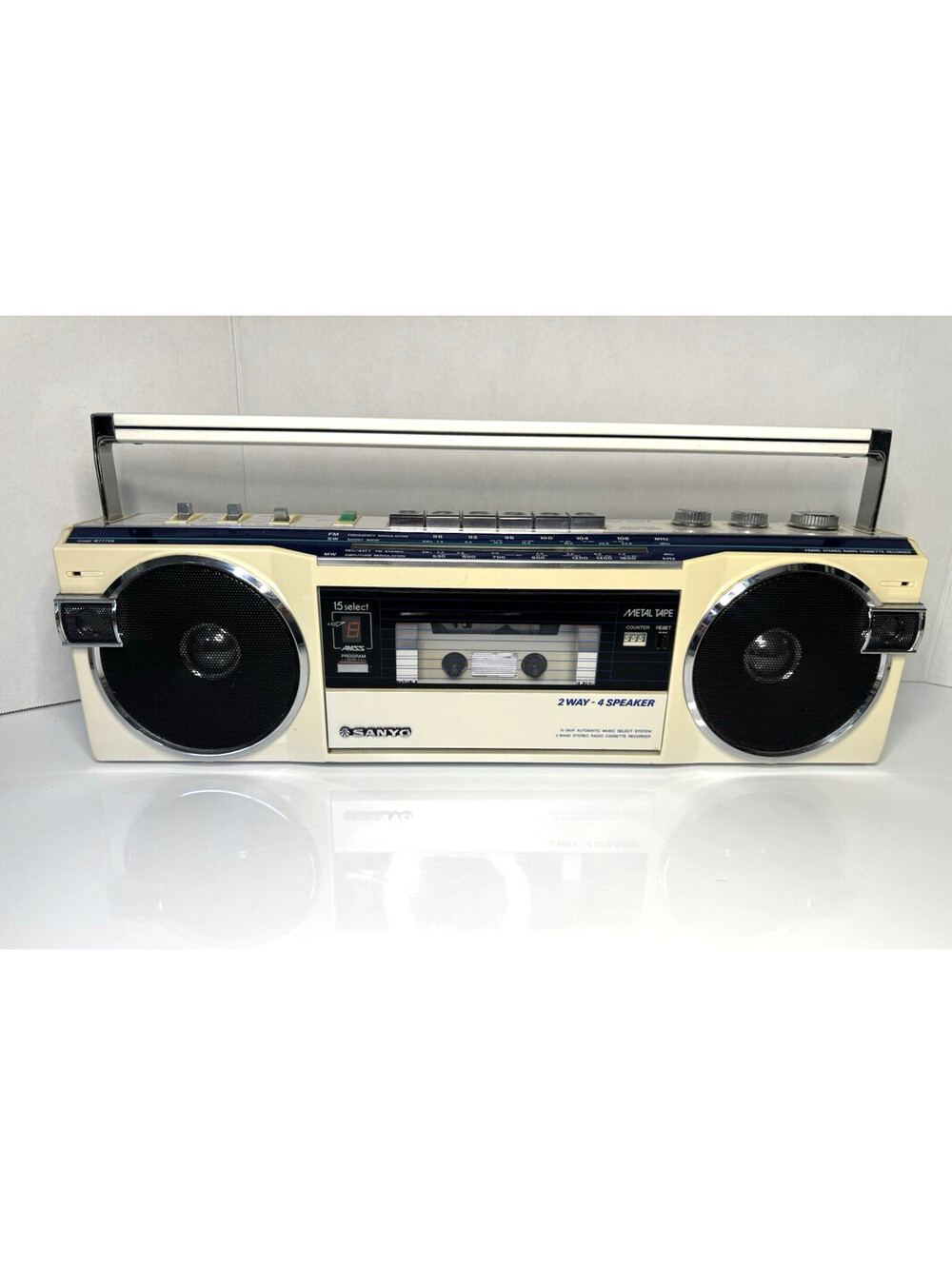Vintage Sanyo Boombox M7770K 2 Way 4 Speaker AM/FM Cassette Stereo READ